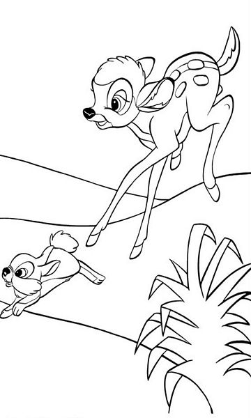 kolorowanka Bambi malowanka do wydruku Disney z bajki dla dzieci nr 49